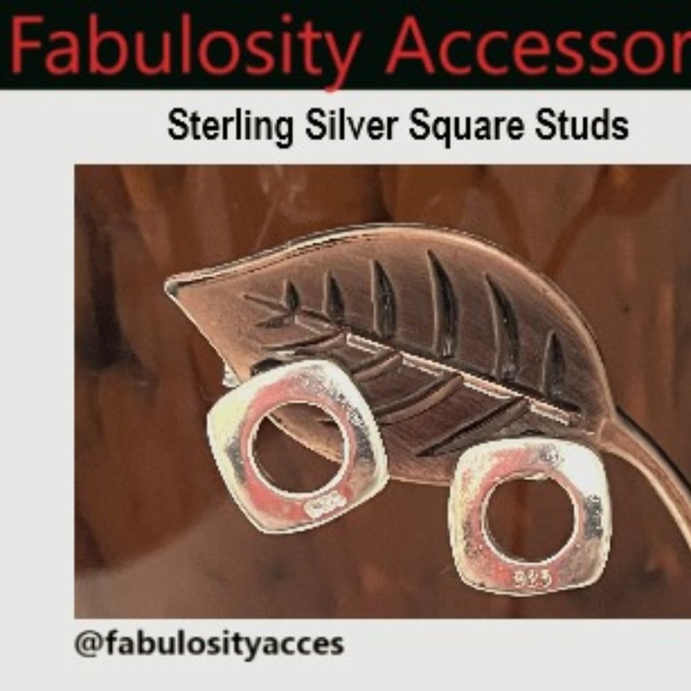 Adorable Square Sterling Silver Stud Earrings